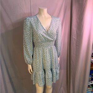 Elegant Blue Patterned Dress